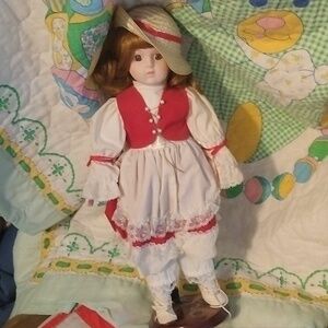 Vintage doll porcelain very old with beautiful hair